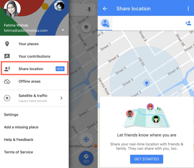 share location google