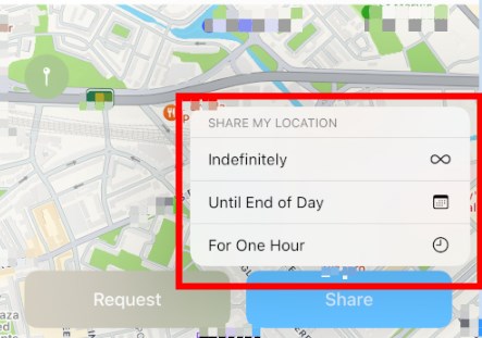how long you wanna share your location on iOS 17 Messages