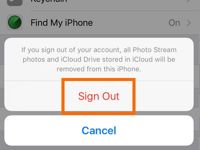sign out find my iphone