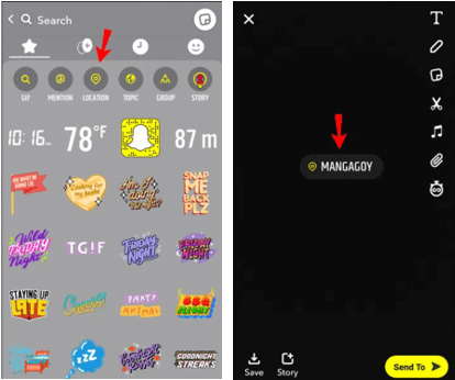 snapchat add location