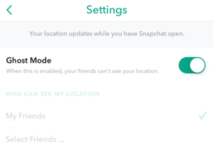 modo fantasma de Snapchat