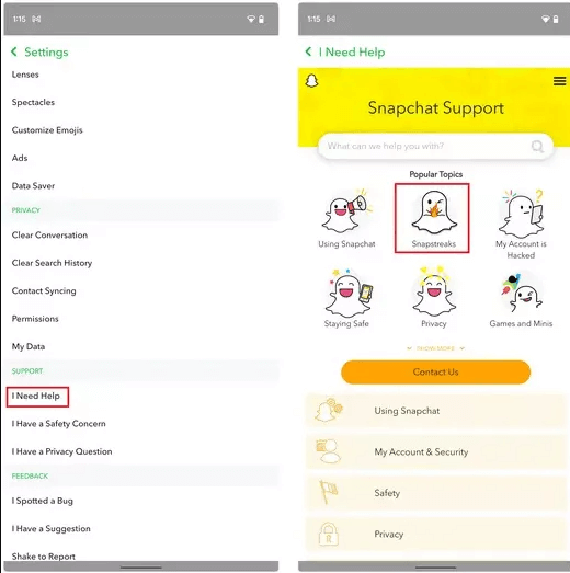 snapchat support streak