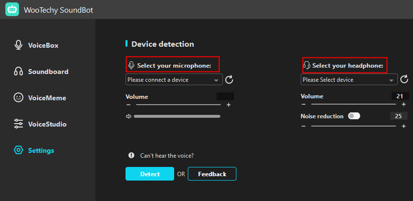 soundbot settings