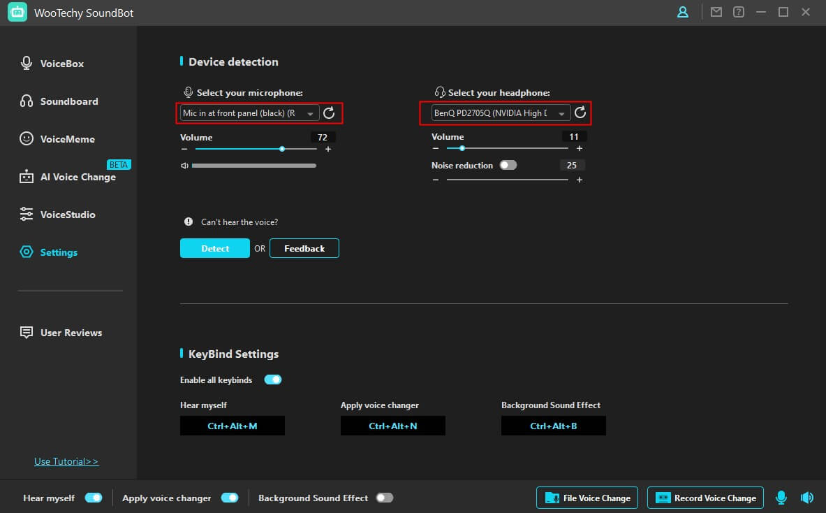 soundbot voice setting