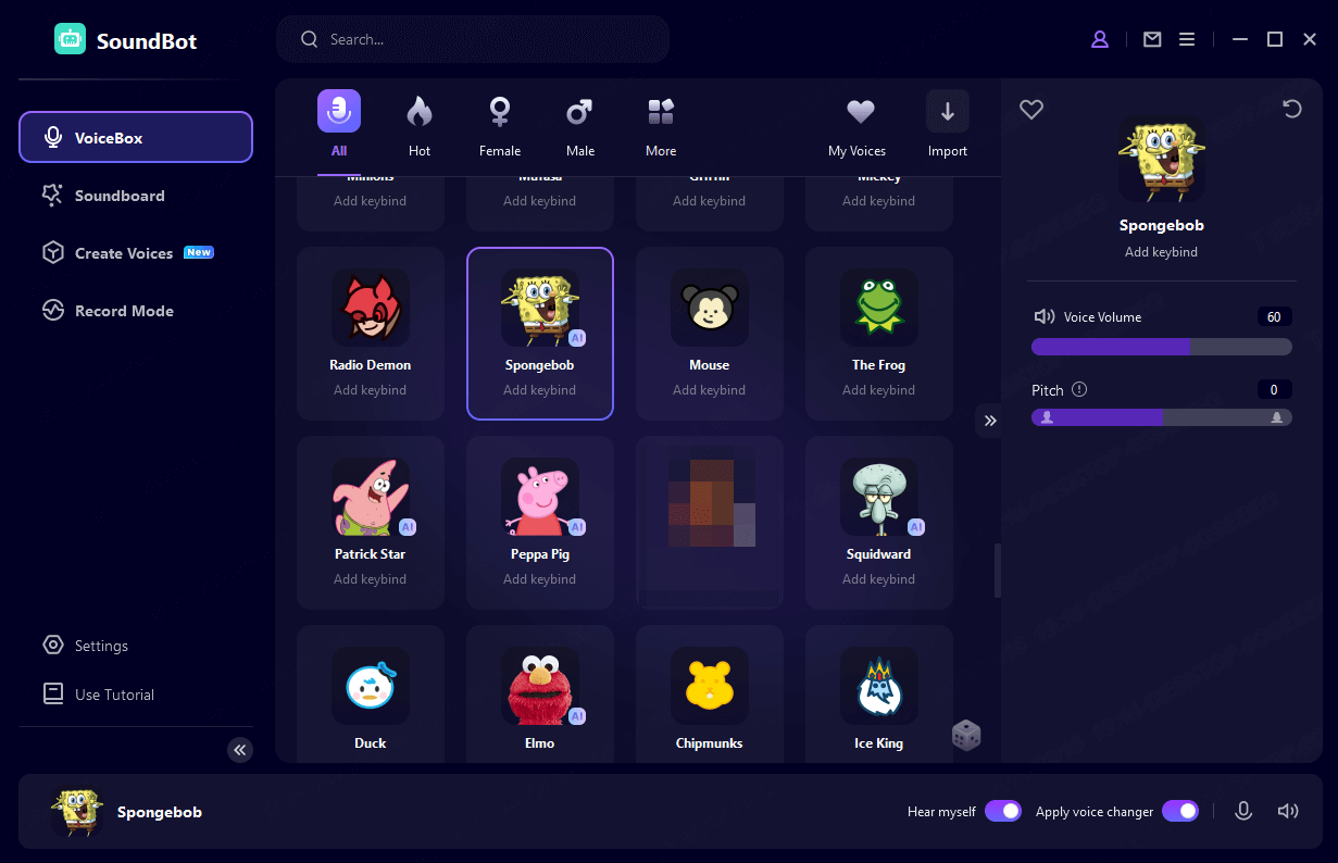 change voice with WooTechy SoundBot
