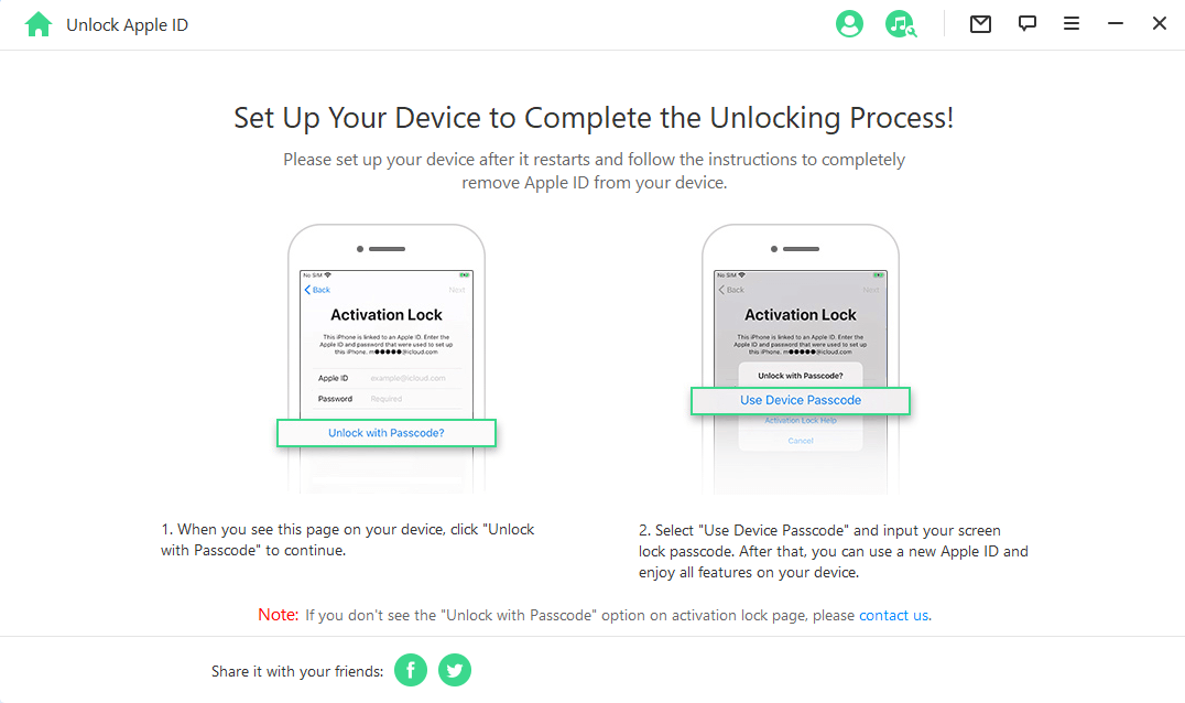 successfully unlock apple id