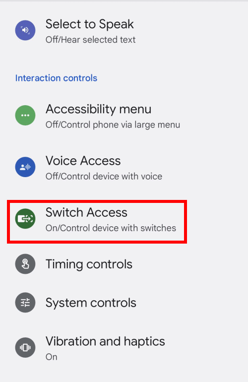 switch access android