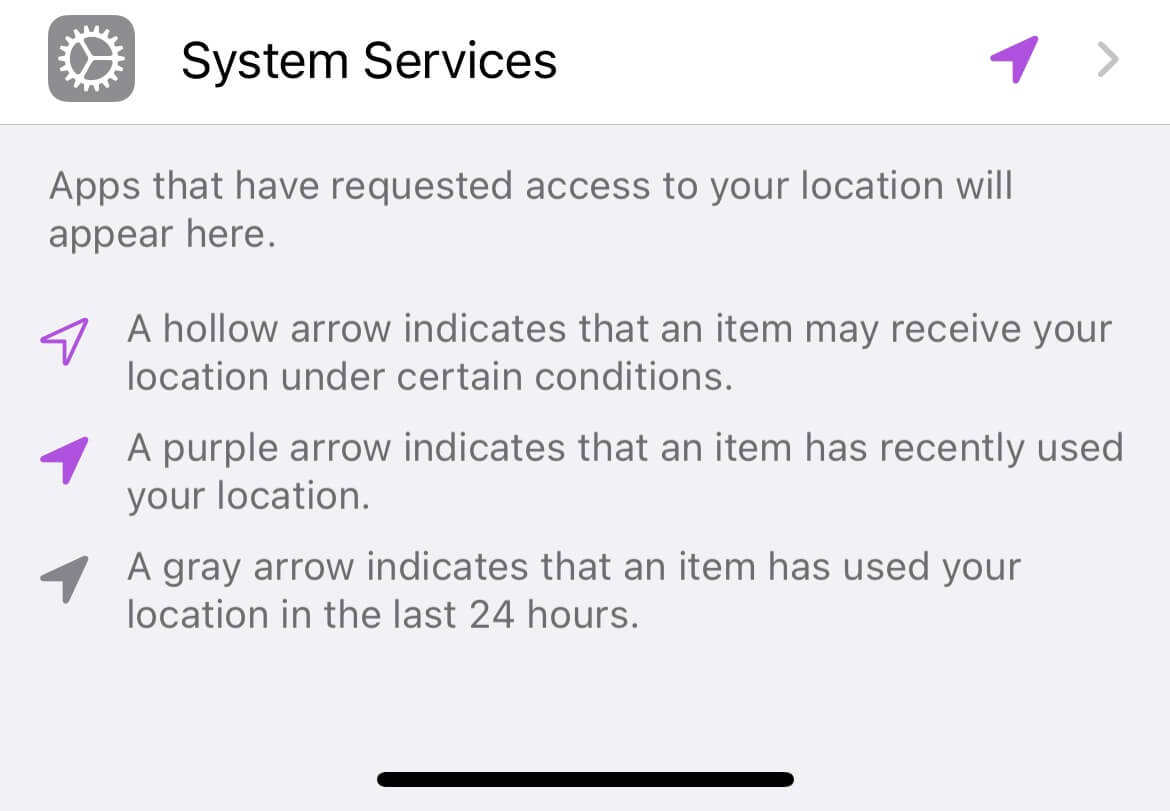 system service location settings