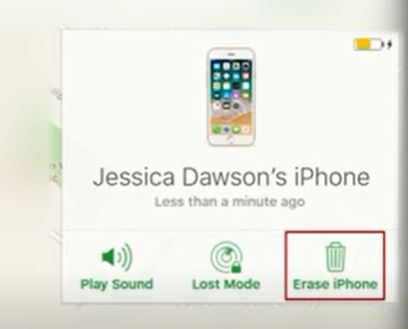 erase iPhone via Find My