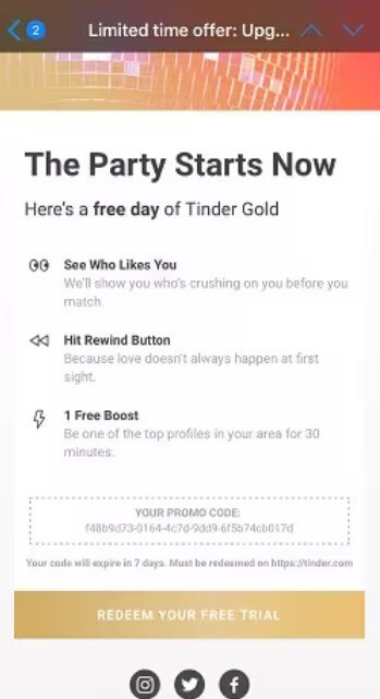 Get Tinder Gold Free Trial