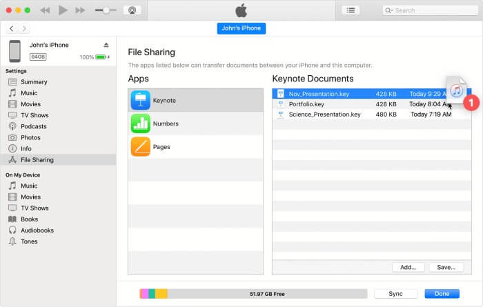 transfer files from iPhone to PC with iTunes