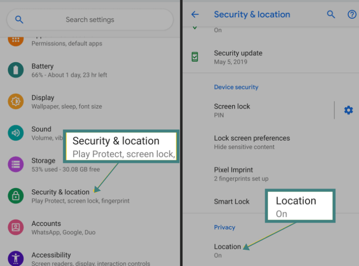turn off android location service settings