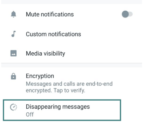 turn off disappearing messages