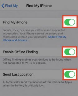 turn off find my iphone on ios