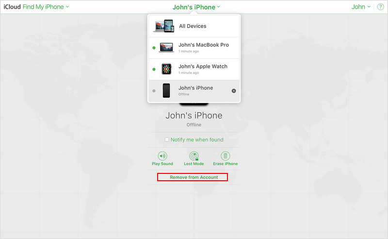 disabling find my iphone online