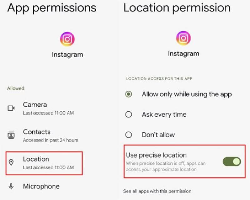 How to Turn Off Precise Location Instagram on Android
