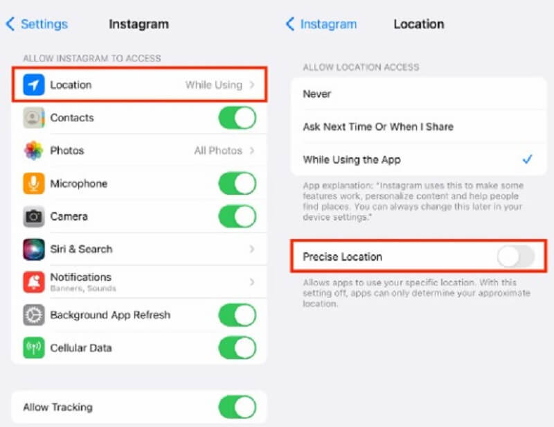 How to Turn Off Precise Location Instagram on iOS