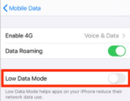 turn off low data mode