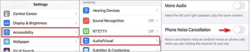 turn off phone noise cancellation