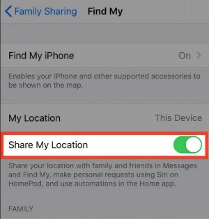 turn off share my location