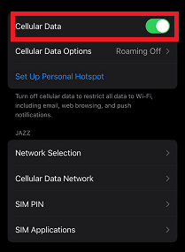 turn off sos on iphone via cellular-data