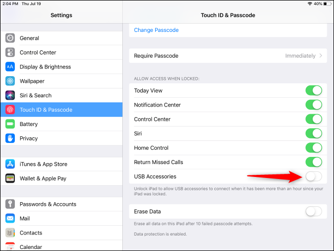 turn off usb restricted