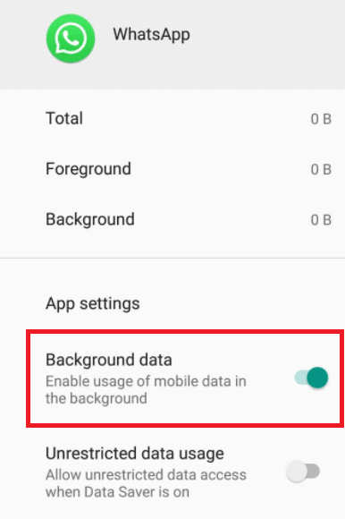 turn on background data android