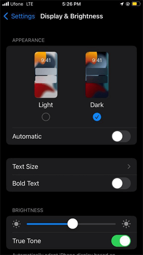 turn on dark mode