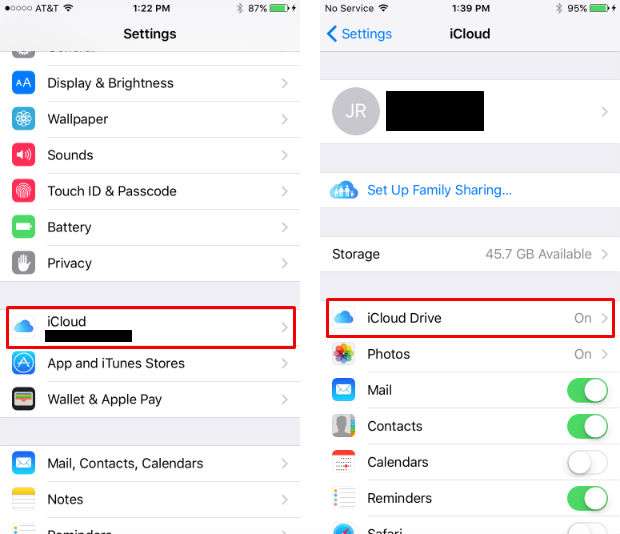 access files in the icloud drive