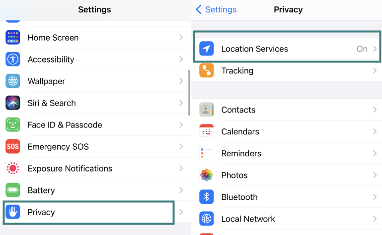 turn on iPhone location services