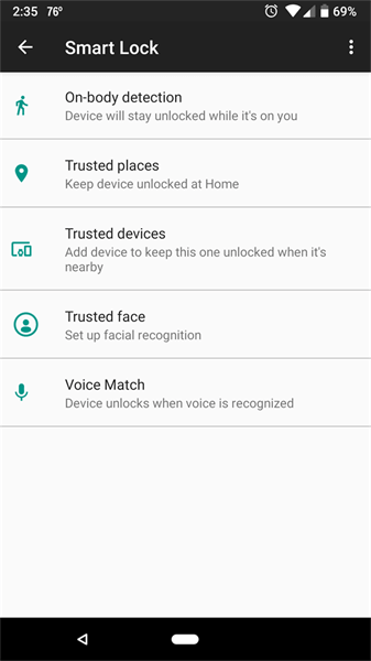 turn on smart lock on android