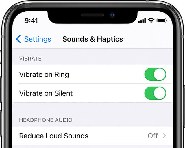 turn off vibration on iPhone