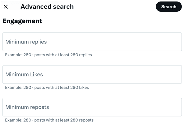 twitter advanced search engagement