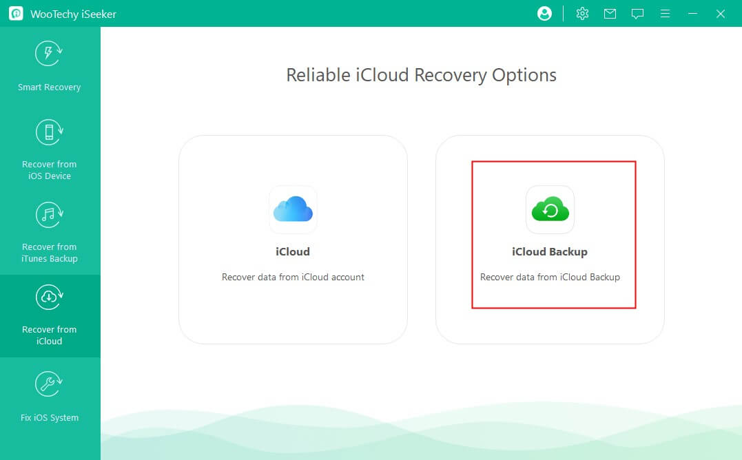 recover from iCloud backup