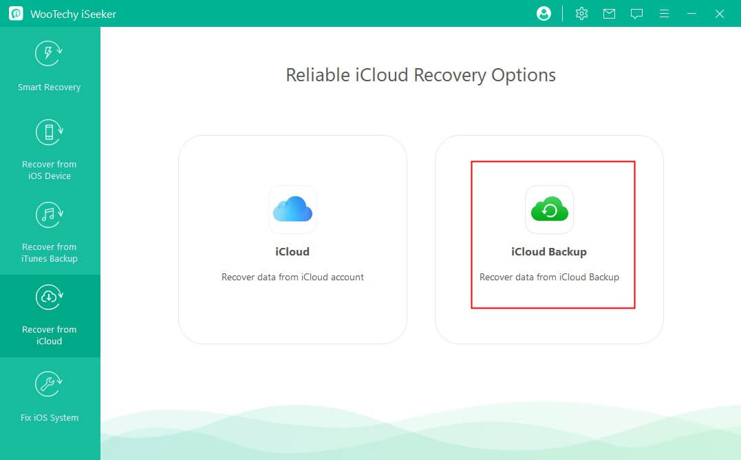 Restaurar desde iCloud usando iSeeker