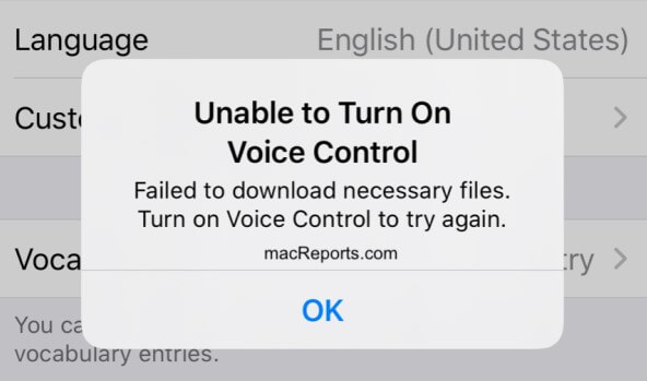 voice control on iPhone not working