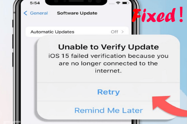 unable to verify update iOS 15