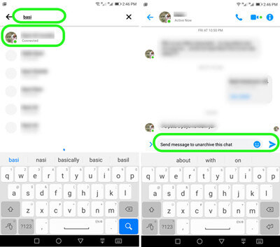 unarchive a conversation on facebook messenger