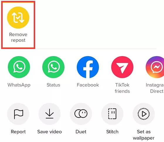 undo repost on tiktok