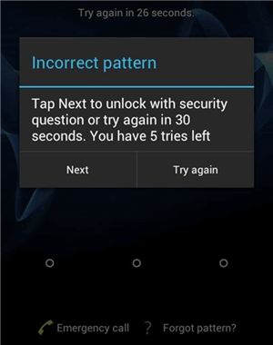 unlock android using forgot pattern