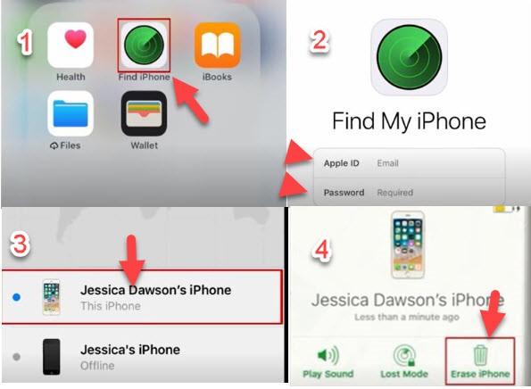 unlock iphone passcode using find my iphone app