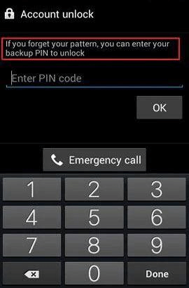 unlock samsung phone via backup pin