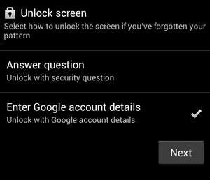 unlock samsung phone via google login