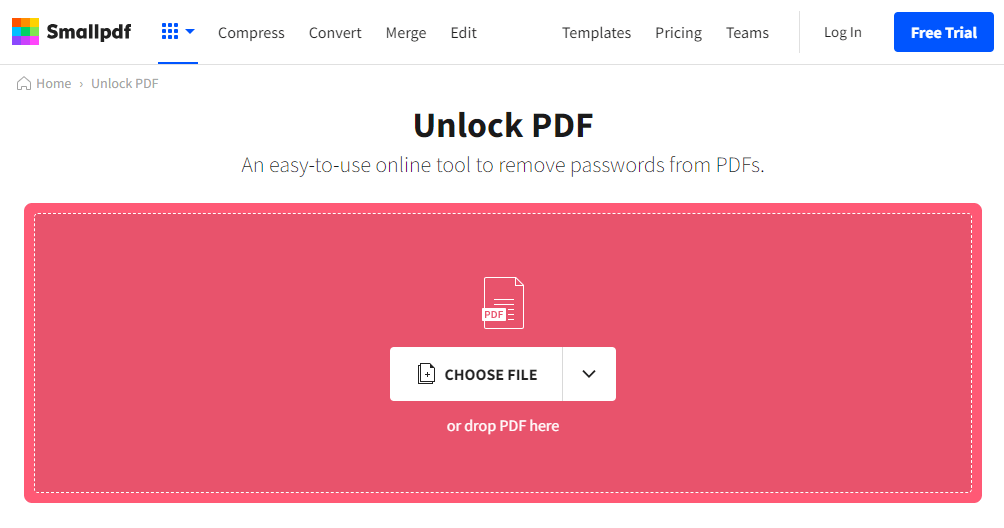 unprotect-pdf-using-smallpdf