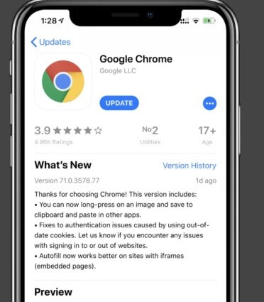 Google not working on iPhone