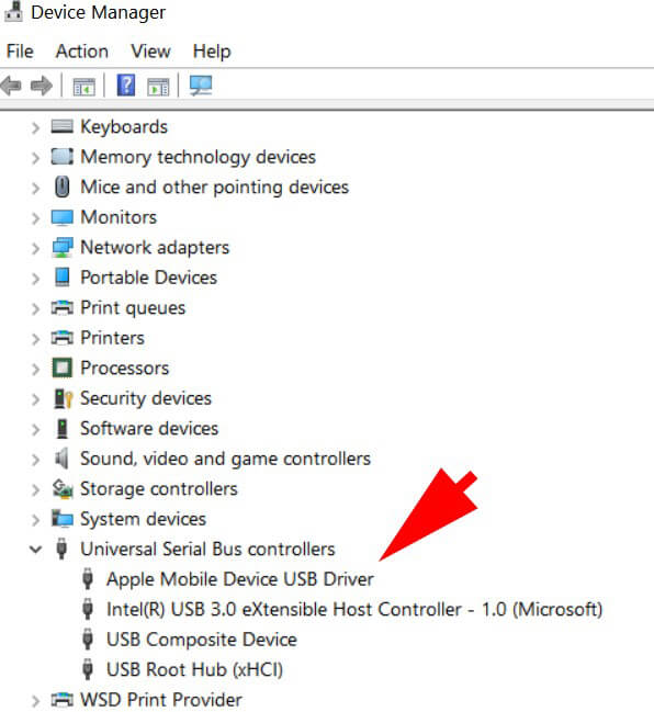 check apple mobile device usb driver