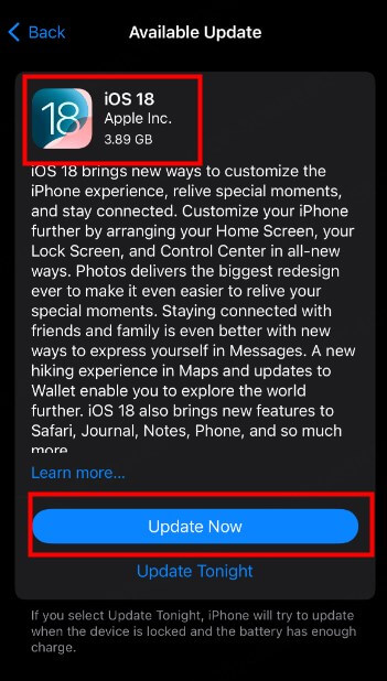 Update Your iPhone to iOS 18