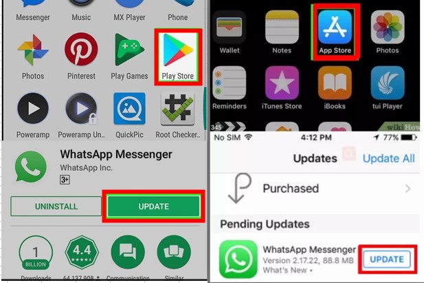 update whatsapp on iphone android