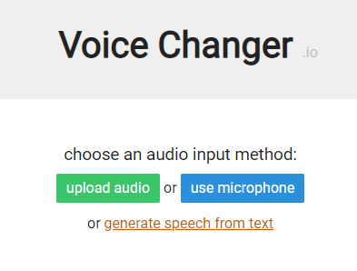 upload audio in voicechanger.io