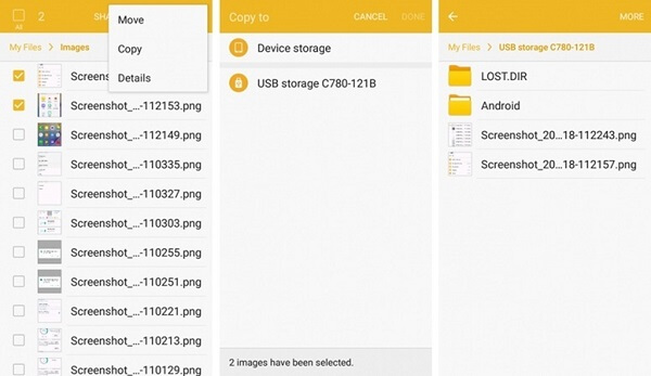 transfer file from phone to pc with USB-OTG